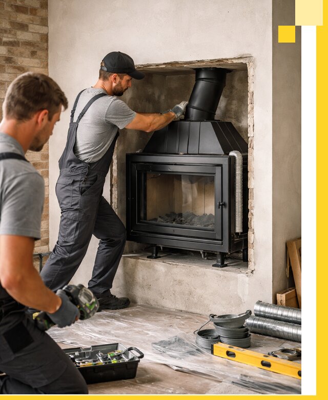 Установка каминных топок в Боровичах: монтаж, подключение