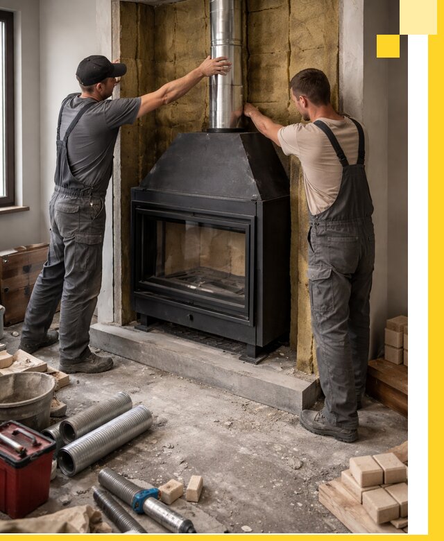 Изготовление и монтаж закрытых каминов в Боровичах под ключ