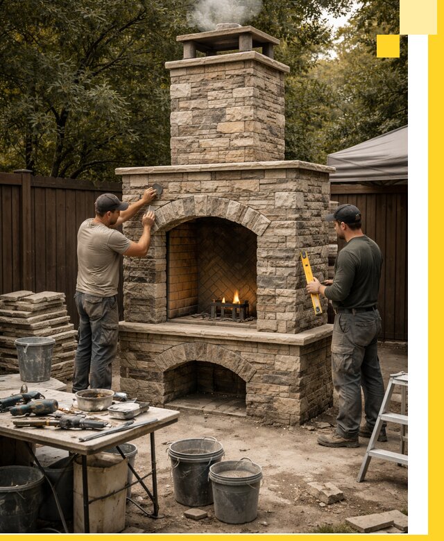 Проектирование и установка уличных каминов в Боровичах