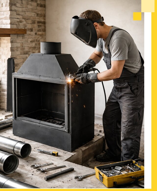 Продажа и установка металлических каминов в Боровичах под ключ