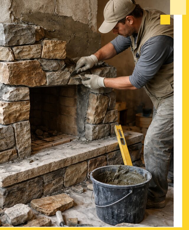 Изготовление и установка каменных каминов под ключ в Боровичах