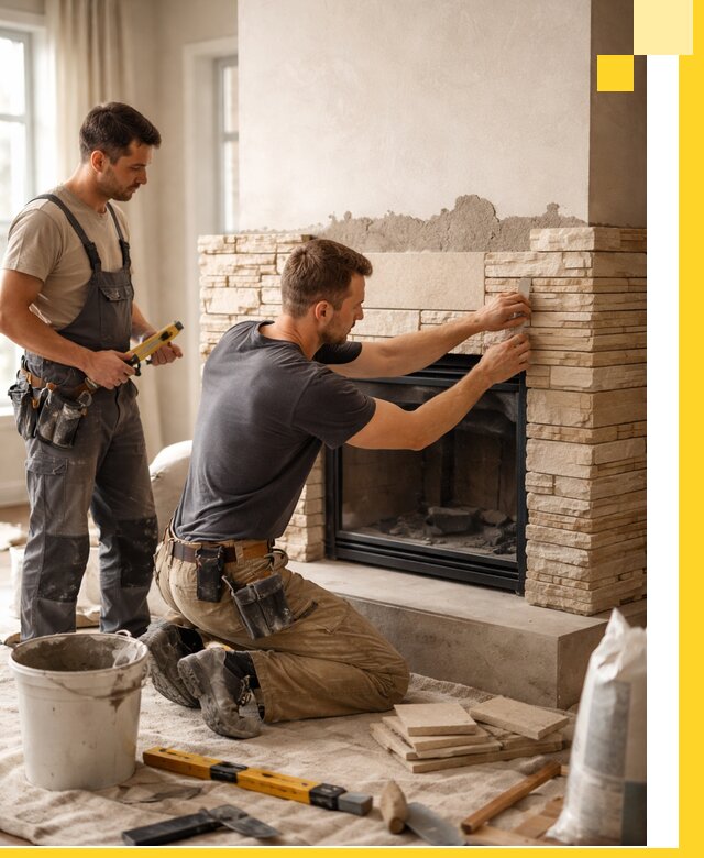 Установка и монтаж каминов для загородного дома в Боровичах