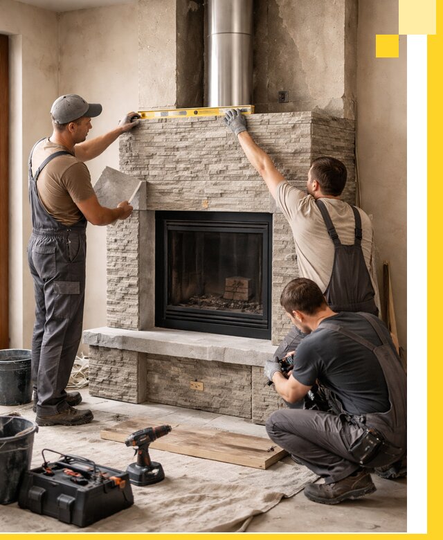 Профессиональный монтаж каминов под ключ в Боровичах для дома