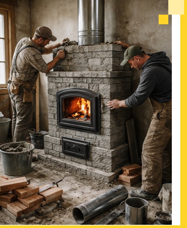 Производство, поставка и монтаж дровяных печей в Боровичах