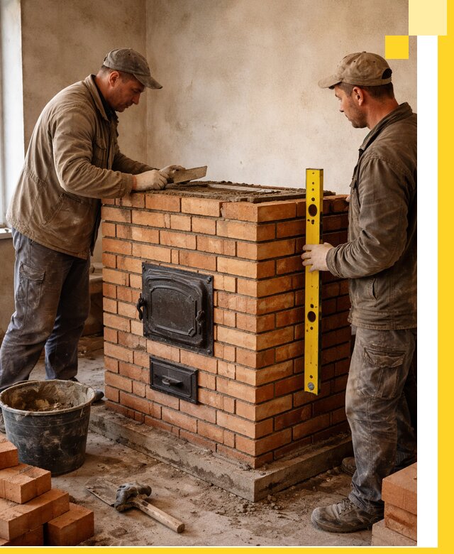 Отопительные печи под ключ в Боровичах, установка и сборка