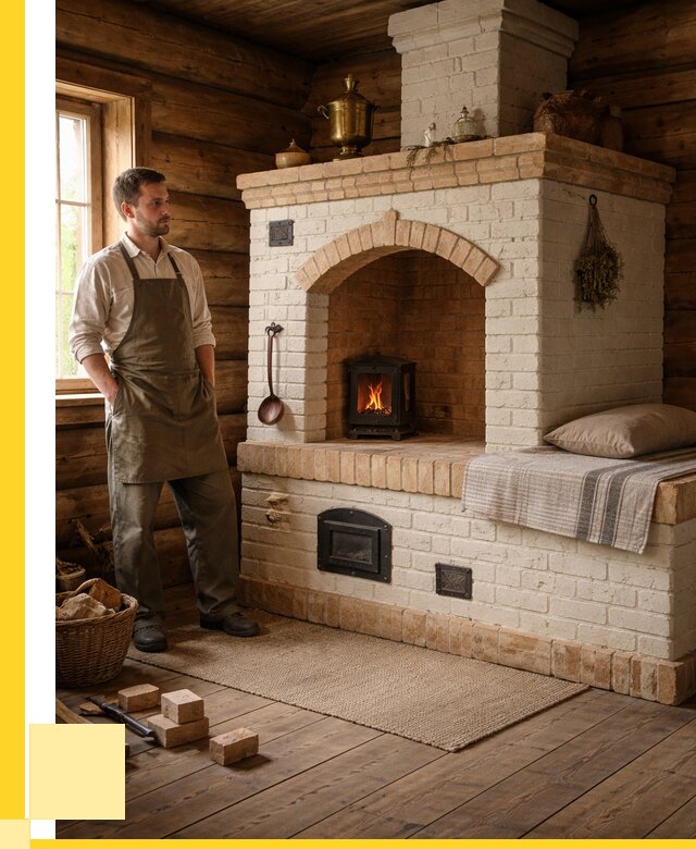 Русские печи с лежанкой под ключ в Боровичах от 156345 р. ЭриданБрв