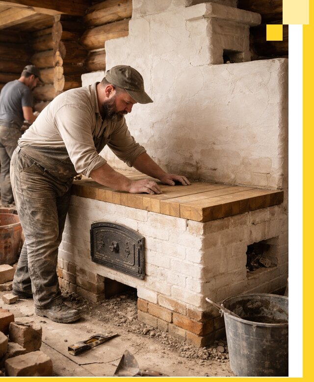 Проектирование и установка русской печи с лежанкой в Боровичах