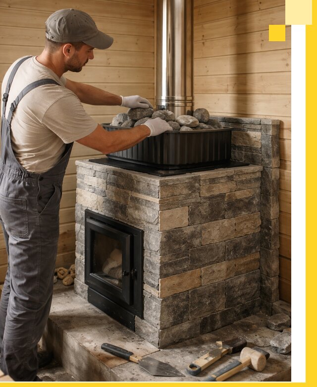 Печи для парной в Боровичах, производство, монтаж и обслуживание