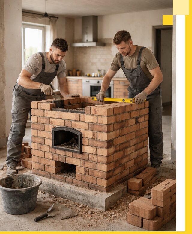 Установка и монтаж печей в частном доме в Боровичах под ключ