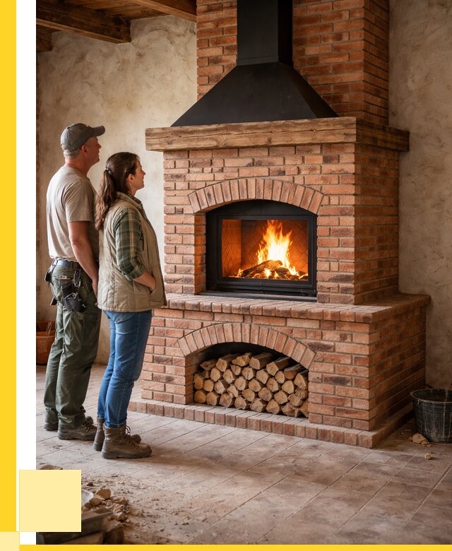 Печи камины из кирпича в Боровичах от 125076 р. | ЭриданБрв