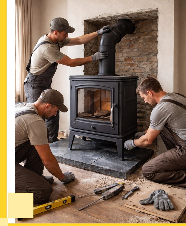 Монтаж печи камина в частном доме в Боровичах от 26058 р. | ЭриданБрв