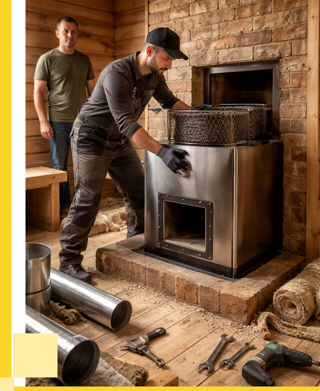 Монтаж банных печей под ключ в Боровичах от 18761 р., ЭриданБрв