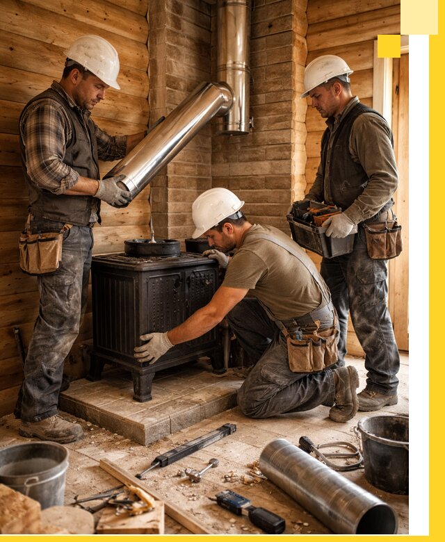 Профессиональный монтаж банных печей и дымоходов в Боровичах