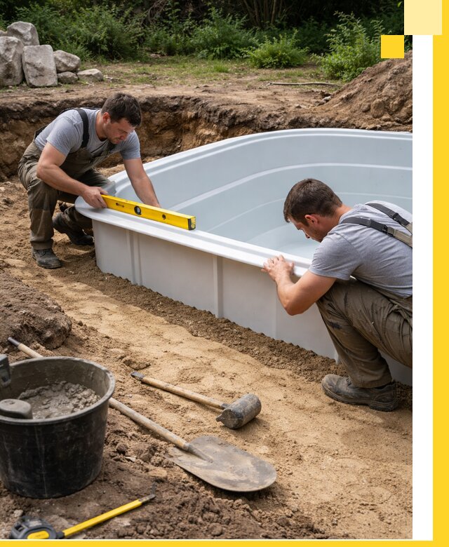 Производство и установка пластиковых бассейнов в Боровичах под ключ