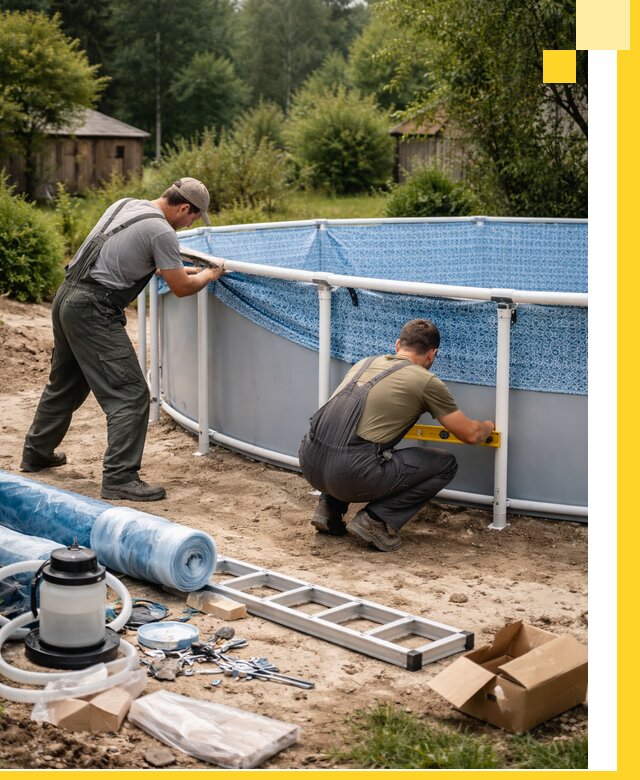 Установка и монтаж каркасных бассейнов в Боровичах под ключ