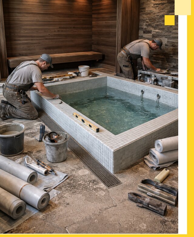 Установка и строительство бассейнов для сауны в Боровичах