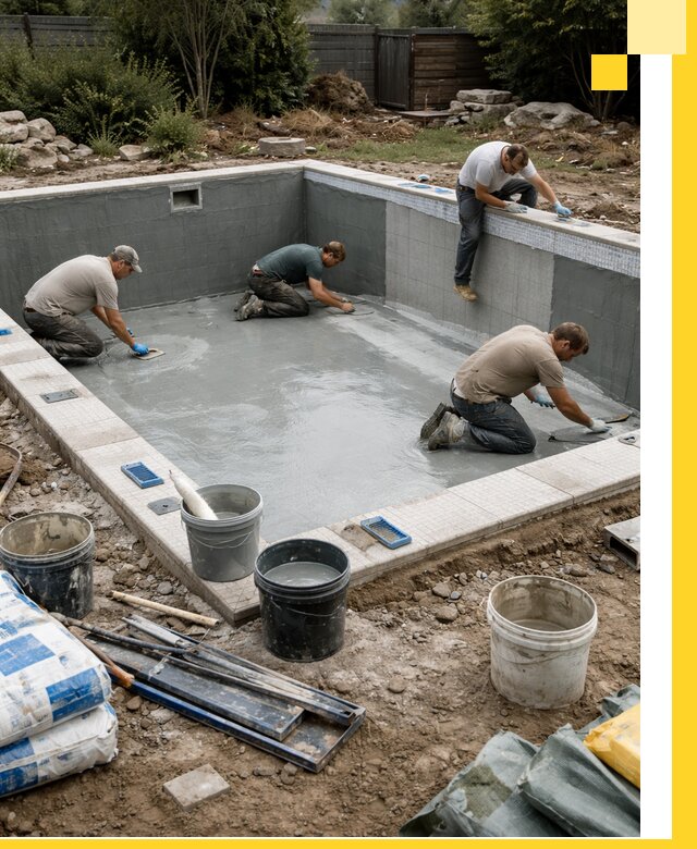 Изготовление и монтаж чаши бассейна под ключ в Боровичах