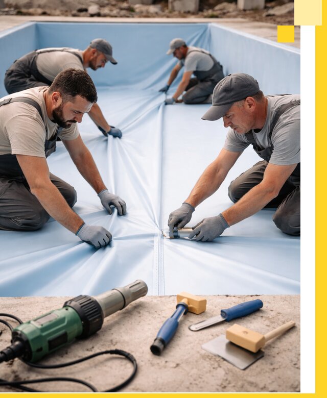 ПВХ пленка для бассейнов с монтажом и гарантией в Боровичах