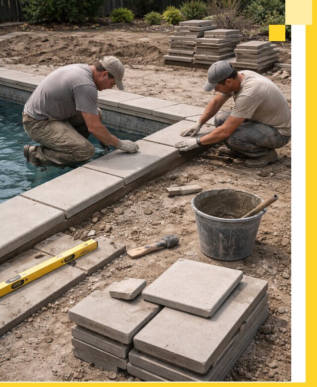 Установка и изготовление копингового камня для бассейнов в Боровичах