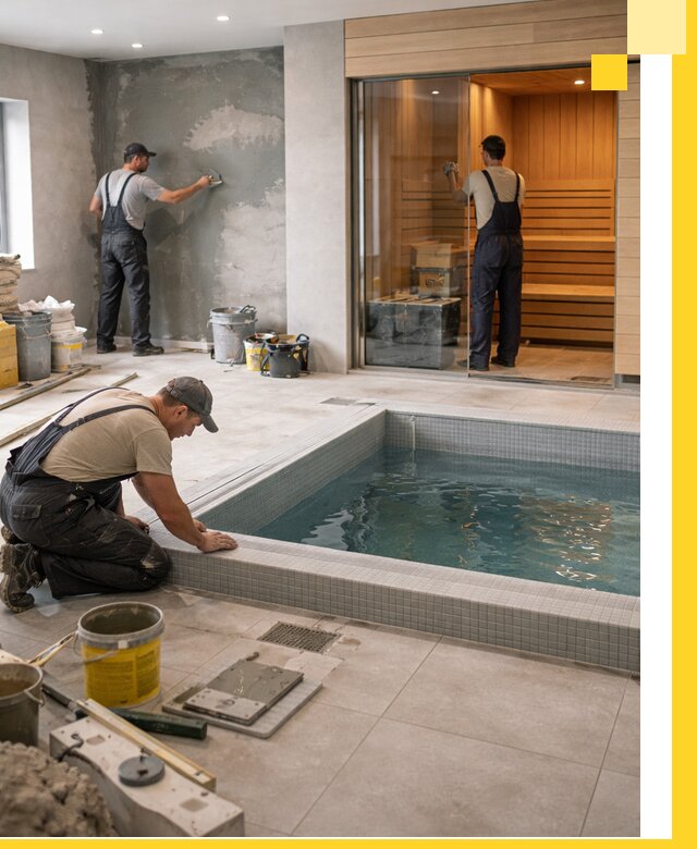 Проектирование и строительство сауны с бассейном в Боровичах