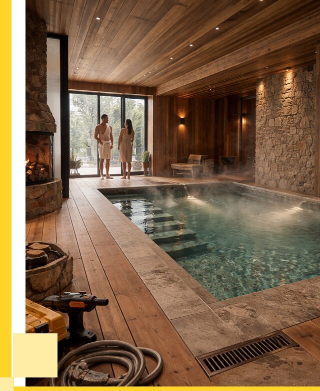 Проекты бань с бассейном под ключ в Боровичах от 78173 р., ЭриданБрв