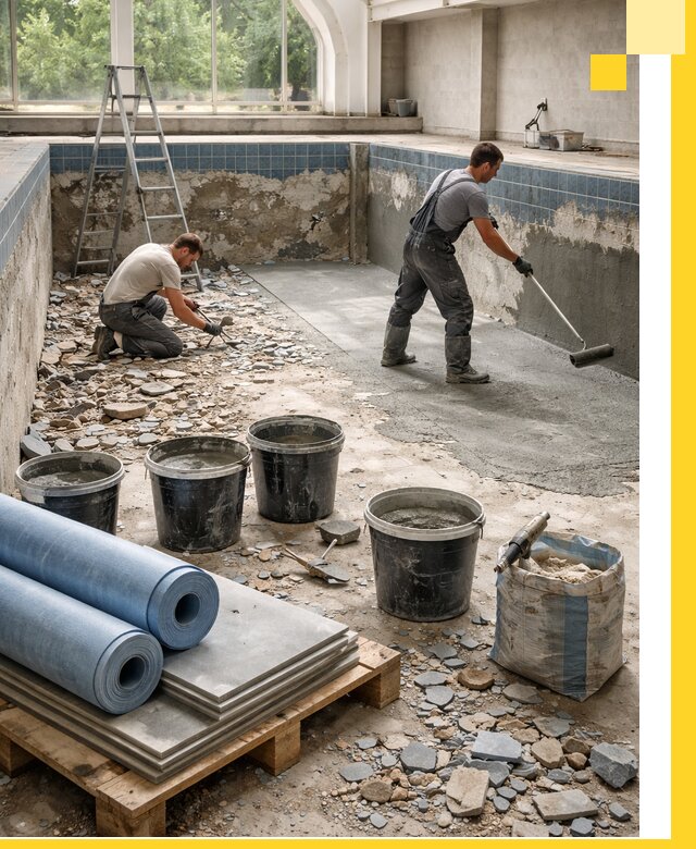 Реконструкция бассейнов в Боровичах: ремонт, гидроизоляция