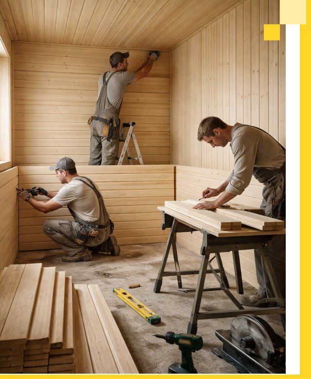 Обшивка саун в Боровичах из натуральной древесины под ключ