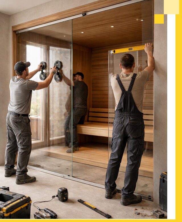 Производство и монтаж стеклянных саун под ключ в Боровичах