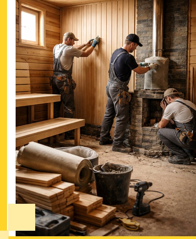 Ремонт бань под ключ в Боровичах от 46904 р. | ЭриданБрв