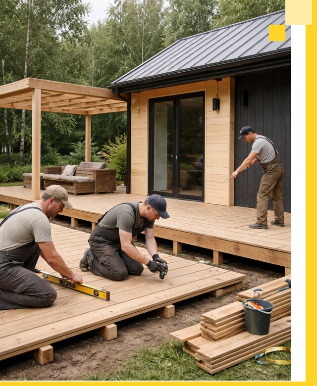 Строительство бань с террасой и бассейном под ключ в Боровичах