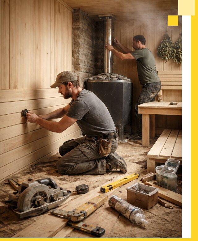 Полное строительство и оснащение парных под ключ в Боровичах