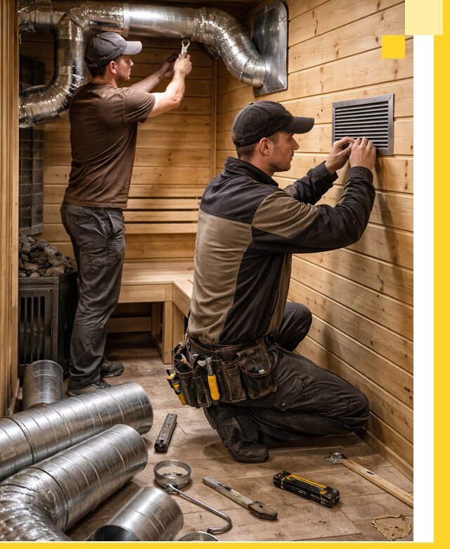 Проектирование и монтаж вентиляции бани в Боровичах под ключ