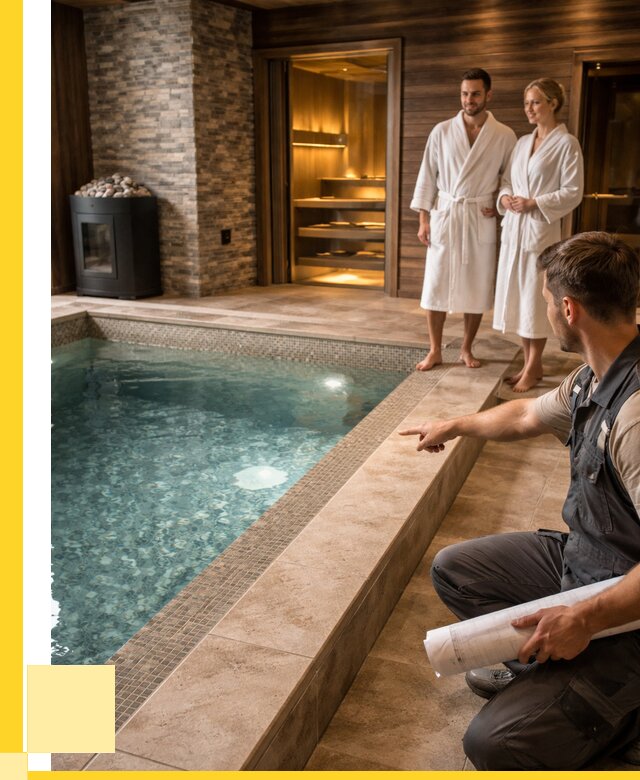 Проект бани с бассейном под ключ в Боровичах от 67750 р. | ЭриданБрв