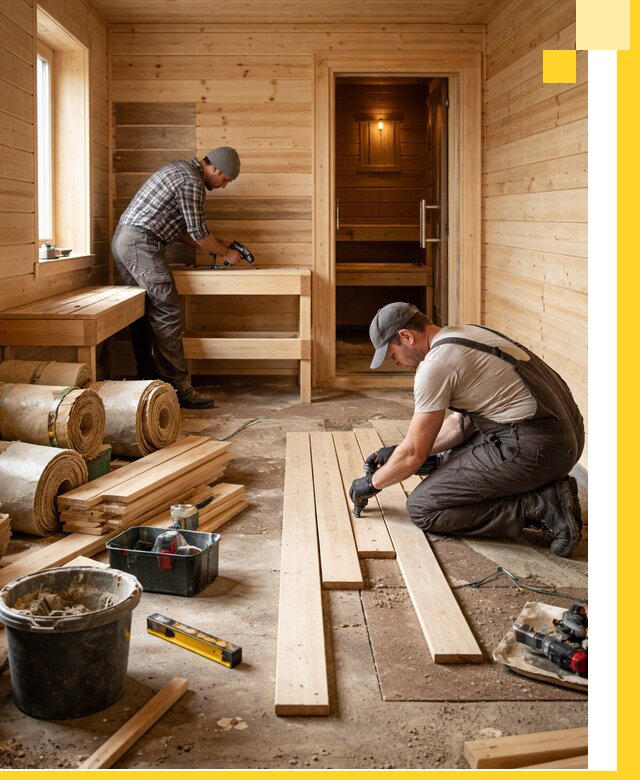 Индивидуальный проект бани с комнатой отдыха под ключ в Боровичах