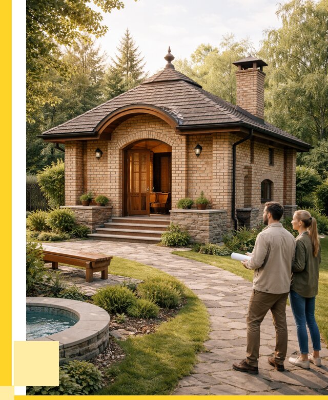 Проект кирпичной бани в Боровичах от 31269 р. | ЭриданБрв