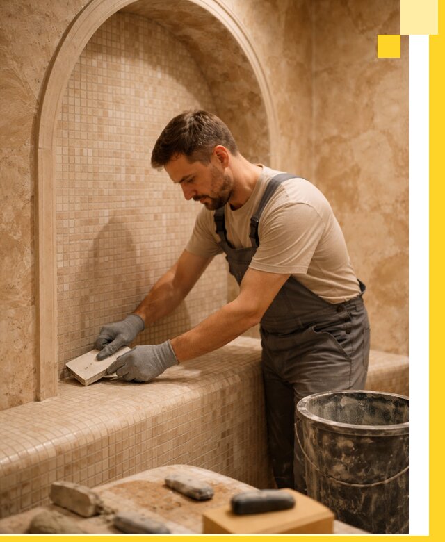 Профессиональная отделка хамамов с мозаикой под ключ в Боровичах