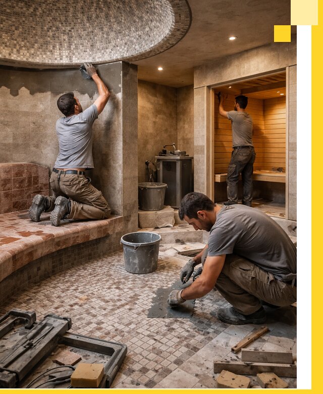 Проект и строительство хамама бани и сауны под ключ в Боровичах