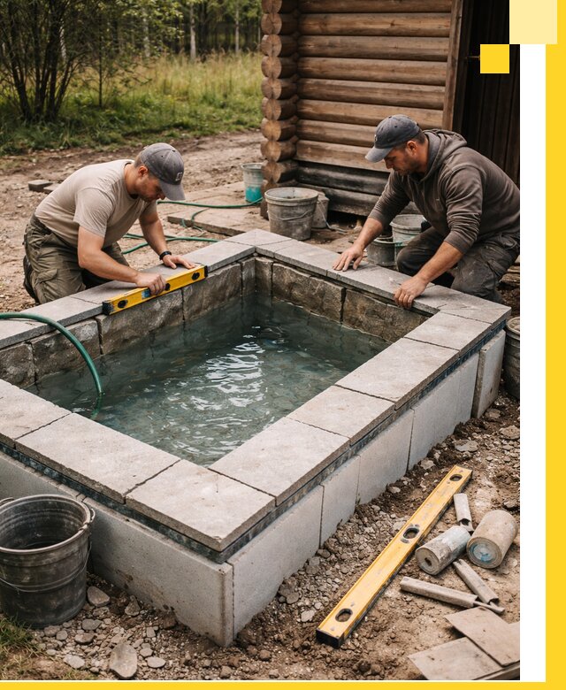 Изготовление и установка холодных купелей под ключ в Боровичах